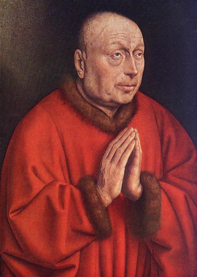 EYCK, Jan van The Ghent Altarpiece: The Donor (detail)